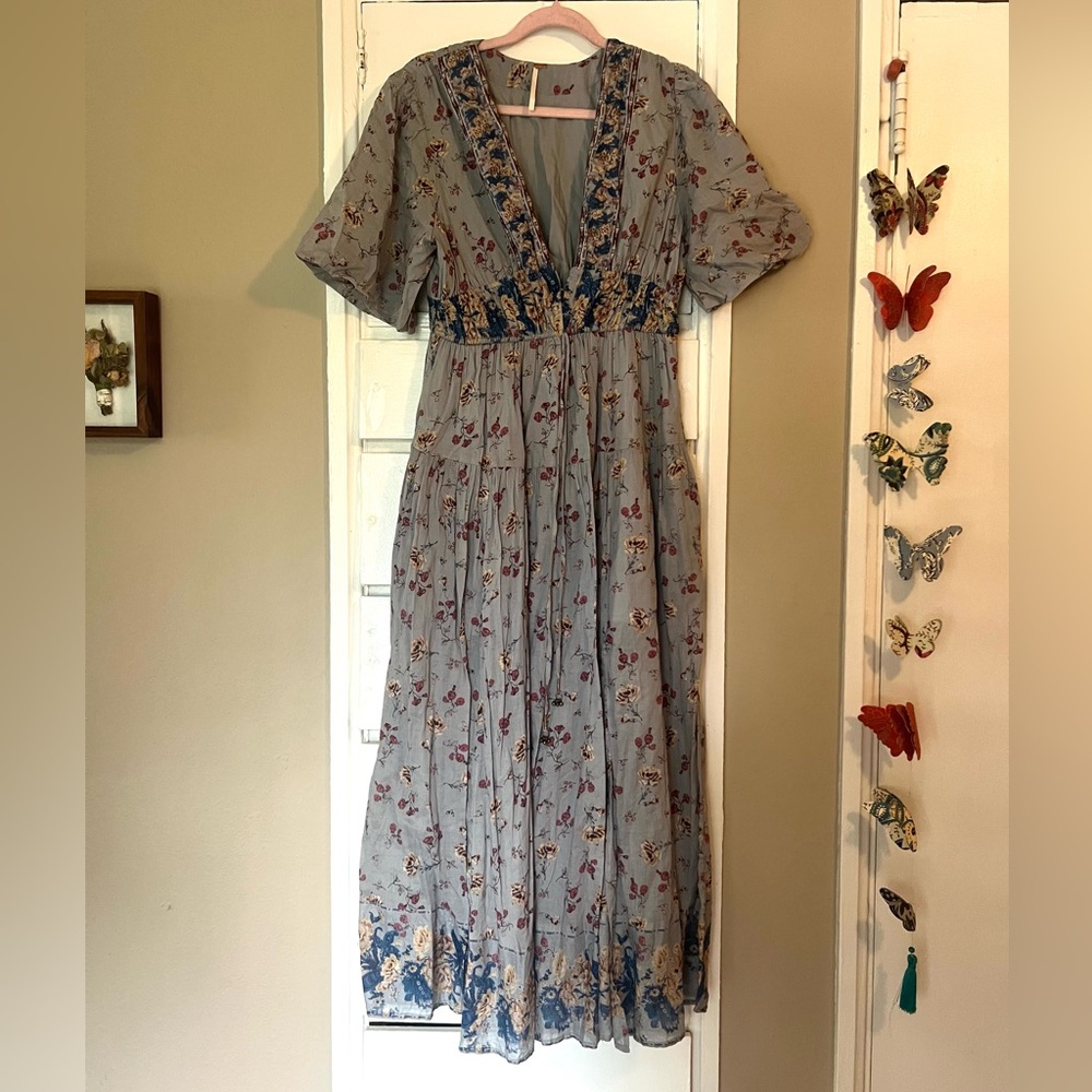 Free People Lysette Maxi dress bluebell combo